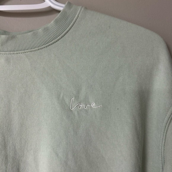 H&M Mint Green Love Crewneck Sweater - Picture 2 of 4